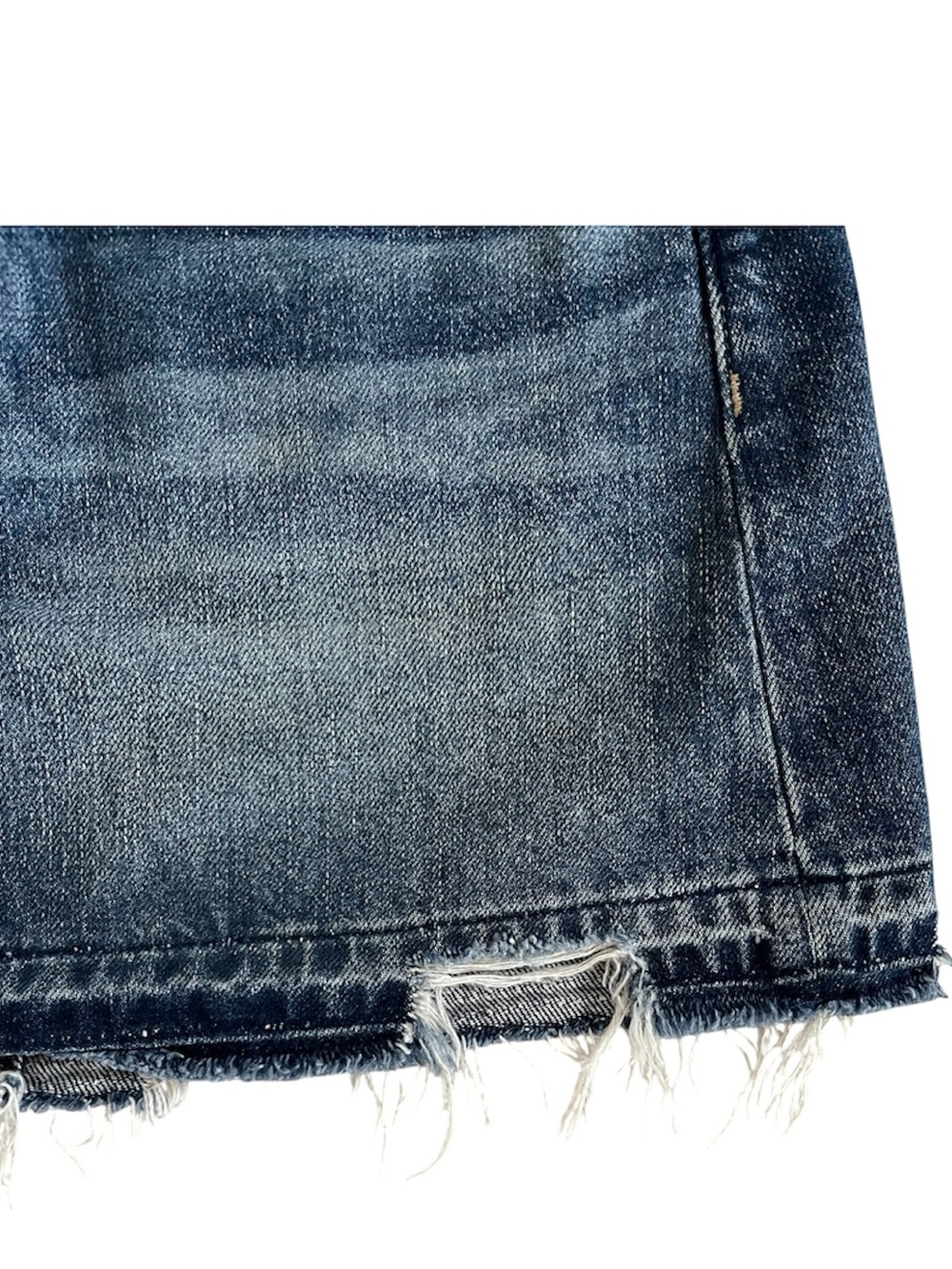 MADEWELL Classic style Denim Mini Skirt Distressed Frayed Hem size 23 EUC - Picture 6 of 14